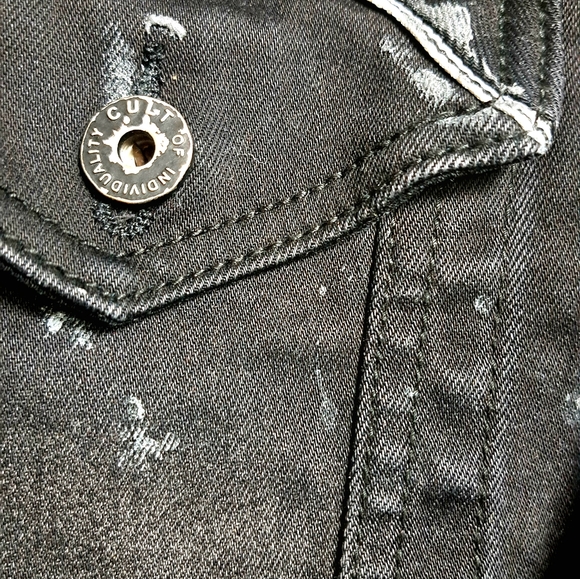 CULT OF INDIVIDUALITY JACKETMEN XXL BLACK PAIN SPLATTER TRUCKER STRETCH./ Dr - Picture 10 of 14